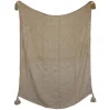 Blankets & Throws-Kirkland's Home Corner Tassel Throw Blanket Tan