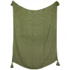 Blankets & Throws-Kirkland's Home Corner Tassel Throw Blanket Green