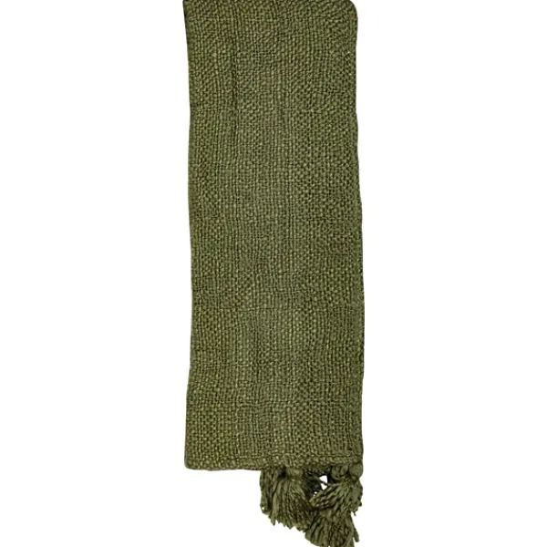 Blankets & Throws-Kirkland's Home Corner Tassel Throw Blanket Green