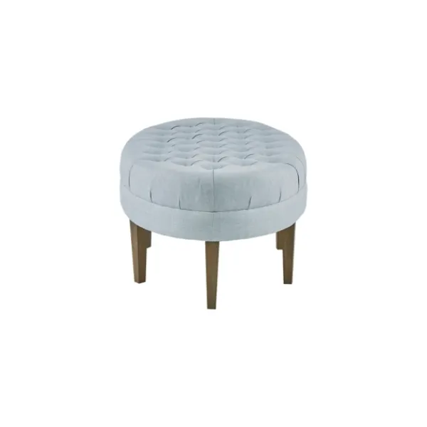 Benches & Ottomans-Kirkland's Home Cory Tufted Dusty Linen Ottoman Blue