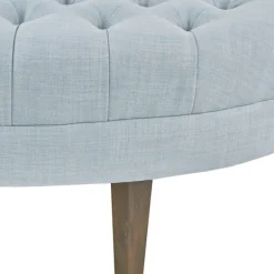 Benches & Ottomans-Kirkland's Home Cory Tufted Dusty Linen Ottoman Blue
