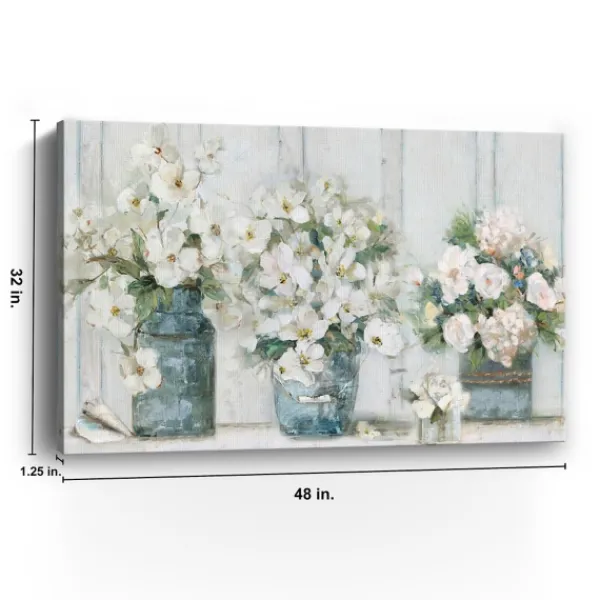 Canvas Art-Kirkland's Home Cottage Mantle Canvas Art Print White/Gray/Green