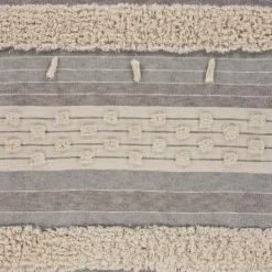 Blankets & Throws-Kirkland's Home Cotton Fringe Eclectic Tufted Throw Ivory/Gray