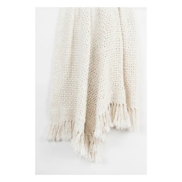 Blankets & Throws-Kirkland's Home Cotton Tassel Throw White
