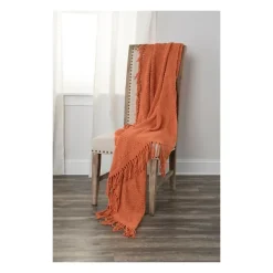 Blankets & Throws-Kirkland's Home Cotton Tassel Throw Orange