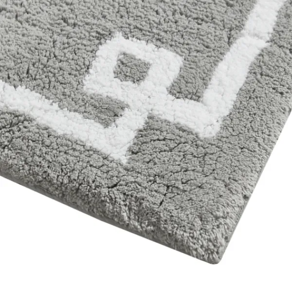 Bathroom Rugs-Kirkland's Home Cotton Tufted Bath Runner With Border Gray