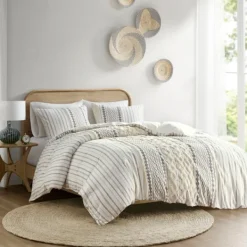 Comforters-Kirkland's Home Cotton Tufted Full/Queen 3-Pc. Comforter Set Ivory