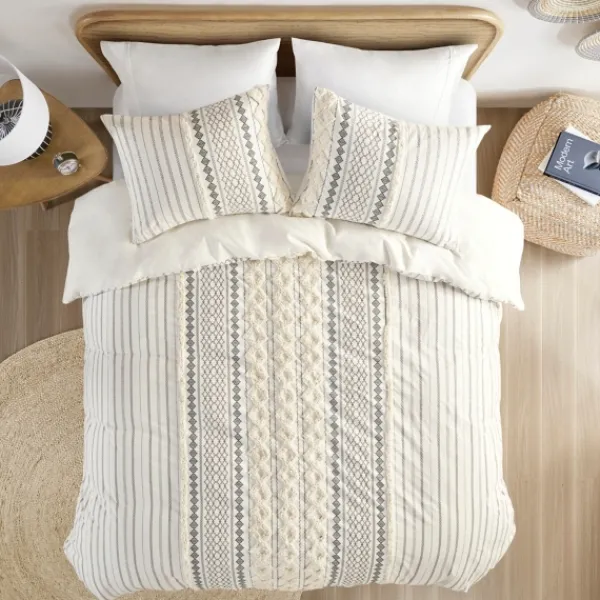 Comforters-Kirkland's Home Cotton Tufted Full/Queen 3-Pc. Comforter Set Ivory