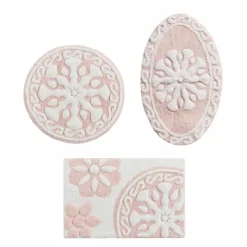 Bathroom Rugs-Kirkland's Home Cotton Tufted Medallion Bath Mat, 25 In. Pink