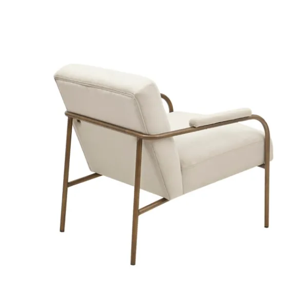 Accent Chairs-Kirkland's Home Cream And Gold Channeled Accent Chair Ivory