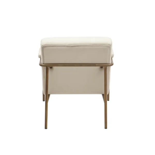 Accent Chairs-Kirkland's Home Cream And Gold Channeled Accent Chair Ivory