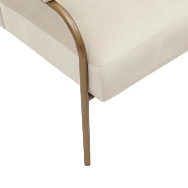 Accent Chairs-Kirkland's Home Cream And Gold Channeled Accent Chair Ivory
