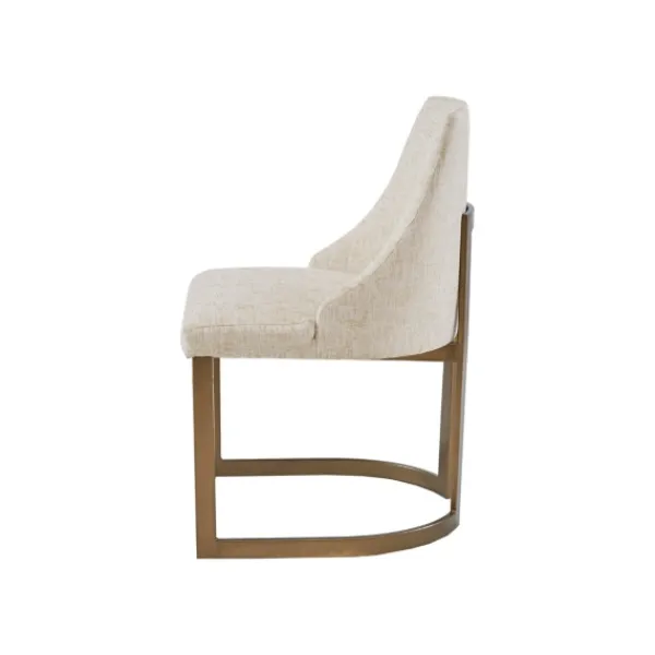 Dining Chairs-Kirkland's Home Cream And Gold Modern Dining Chairs, Set Of 2 Tan