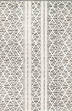 Outdoor Rugs-Kirkland's Home Cream And Gray Miriam Striped Outdoor Rug, 8X10 Gray/Ivory