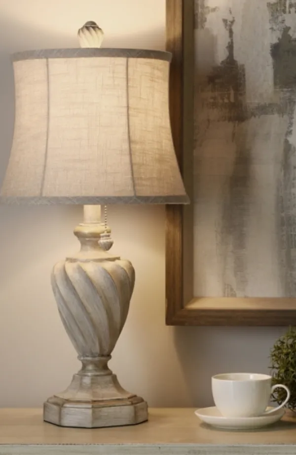 Table Lamps-Kirkland's Home Cream And Off-White Table Lamp Ivory
