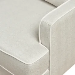 Accent Chairs-Kirkland's Home Cream And White Contrast Welting Accent Chair Ivory