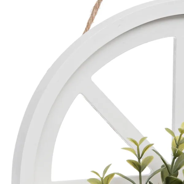 Wall Plaques-Kirkland's Home Cream Arch With Wreath White/Green