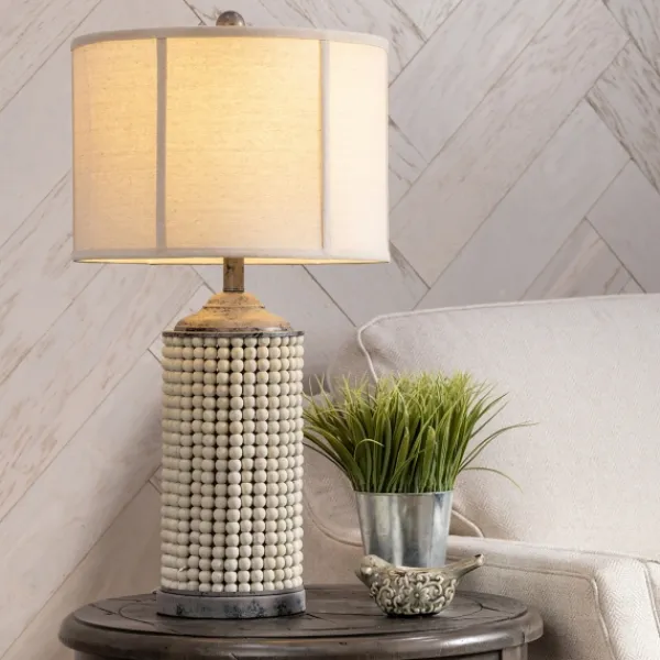 Table Lamps-Kirkland's Home Cream Beaded Table Lamp Tan
