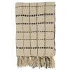 Blankets & Throws-Kirkland's Home Cream Blue Plaid Throw Blanket Ivory