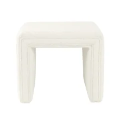 Benches & Ottomans-Kirkland's Home Cream Boucle Arch Ottoman White