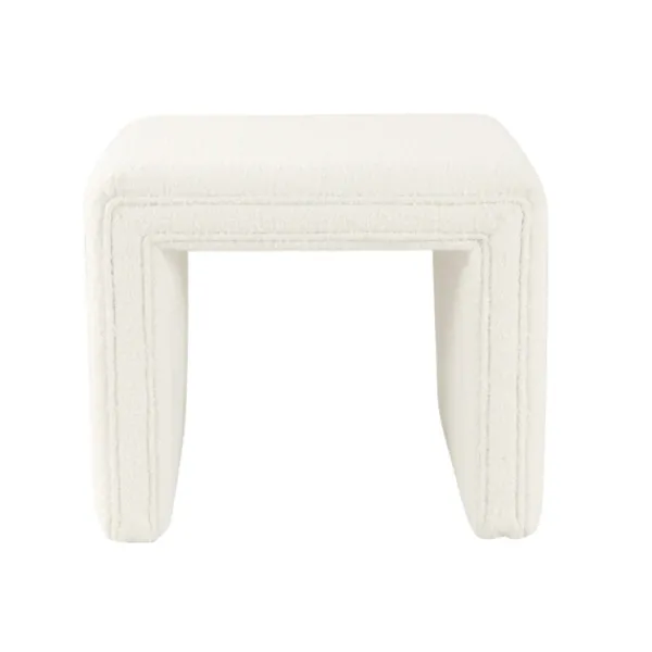 Benches & Ottomans-Kirkland's Home Cream Boucle Arch Ottoman White