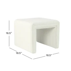 Benches & Ottomans-Kirkland's Home Cream Boucle Arch Ottoman White