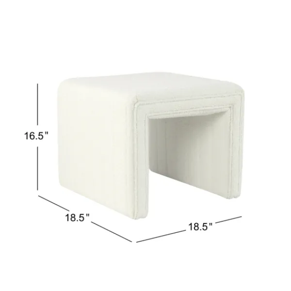 Benches & Ottomans-Kirkland's Home Cream Boucle Arch Ottoman White