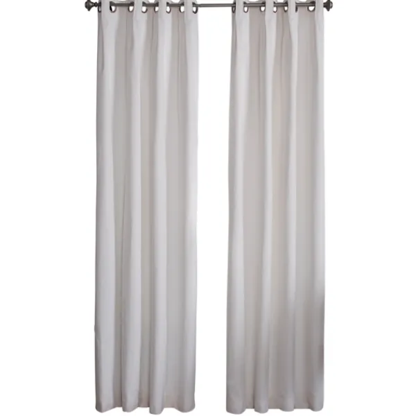 Curtains & Drapes-Kirkland's Home Cream Box Pleated Single Curtain Panel, 84 In. White
