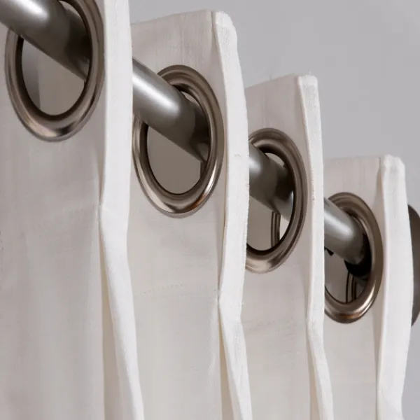 Curtains & Drapes-Kirkland's Home Cream Box Pleated Single Curtain Panel, 84 In. White