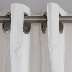 Curtains & Drapes-Kirkland's Home Cream Box Pleated Single Curtain Panel, 84 In. White