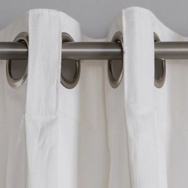 Curtains & Drapes-Kirkland's Home Cream Box Pleated Single Curtain Panel, 84 In. White