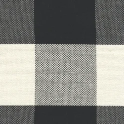 Benches & Ottomans-Kirkland's Home Cream Buffalo Plaid Upholstered Storage Ottoman Black/White