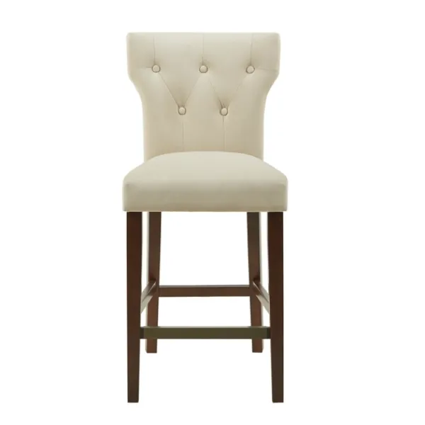 Bar Stools & Counter Height Stools-Kirkland's Home Cream Button Tufted Back Counter Stool Ivory