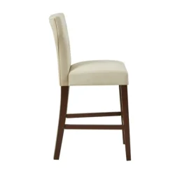 Bar Stools & Counter Height Stools-Kirkland's Home Cream Button Tufted Back Counter Stool Ivory