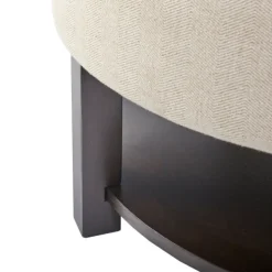 Benches & Ottomans-Kirkland's Home Cream Button Tufted Storage Ottoman Ivory