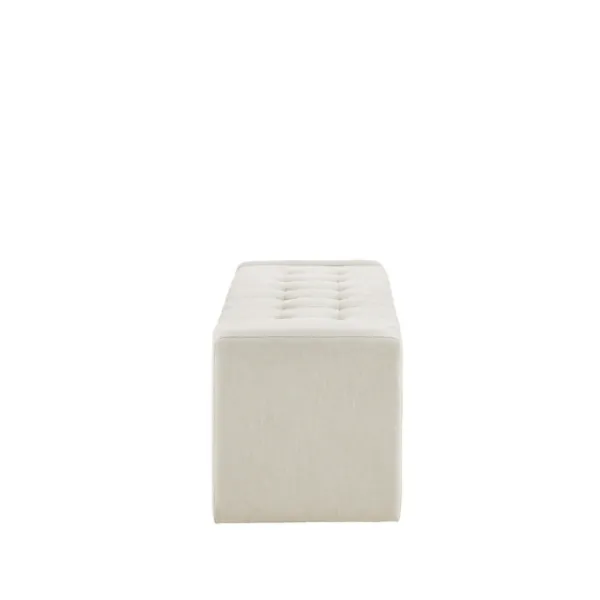 Benches & Ottomans-Kirkland's Home Cream Button Tufted Upholstered Storage Bench Ivory