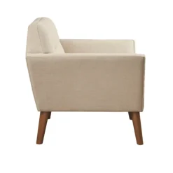 Accent Chairs-Kirkland's Home Cream Button Tufted Upholstered Accent Chair Tan