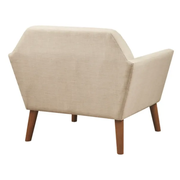 Accent Chairs-Kirkland's Home Cream Button Tufted Upholstered Accent Chair Tan