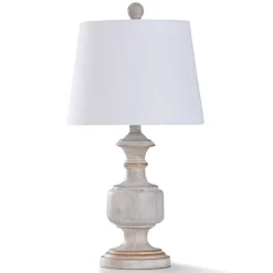 Table Lamps-Kirkland's Home Cream Copper Malta Painted Table Lamp White