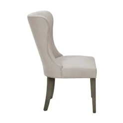 Dining Chairs-Kirkland's Home Cream Curved Back Upholstered Dining Chair Ivory
