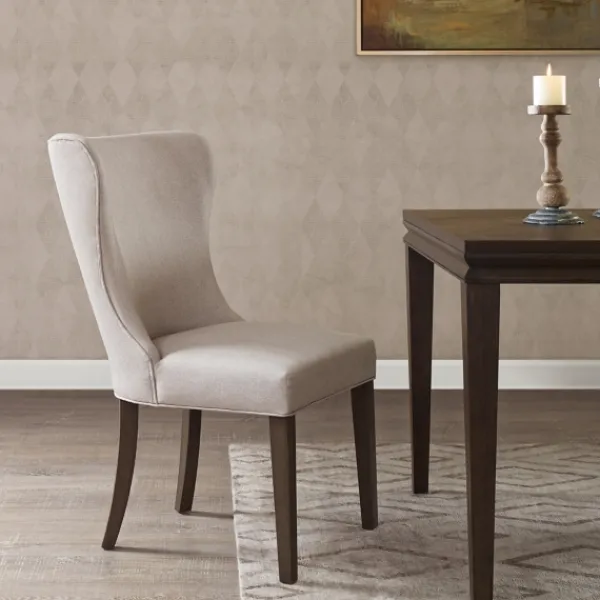 Dining Chairs-Kirkland's Home Cream Curved Back Upholstered Dining Chair Ivory