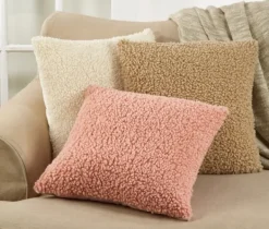 Pillows-Kirkland's Home Cream Faux Lamb Fur Pillow White