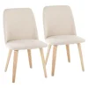 Dining Chairs-Kirkland's Home Cream Faux Leather Wood Dining Chairs, Set Of 2 White