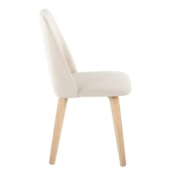 Dining Chairs-Kirkland's Home Cream Faux Leather Wood Dining Chairs, Set Of 2 White