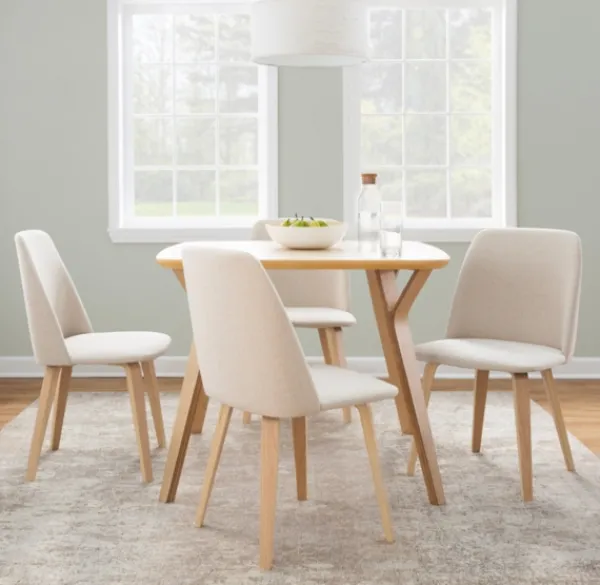 Dining Chairs-Kirkland's Home Cream Faux Leather Wood Dining Chairs, Set Of 2 White