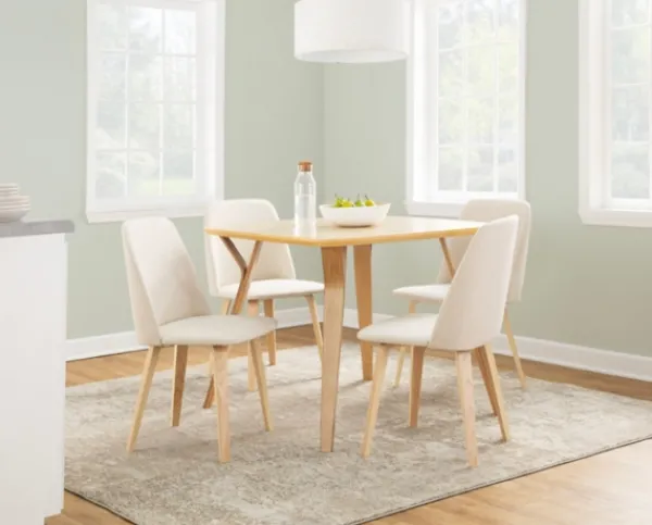 Dining Chairs-Kirkland's Home Cream Faux Leather Wood Dining Chairs, Set Of 2 White