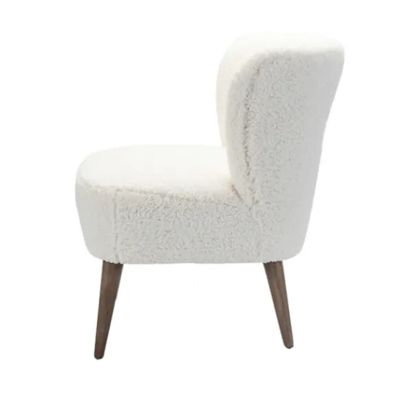 Accent Chairs-Kirkland's Home Cream Fluffy Wingback Accent Chair White