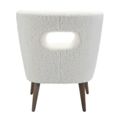 Accent Chairs-Kirkland's Home Cream Fluffy Wingback Accent Chair White