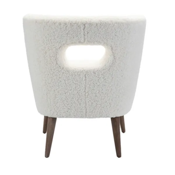 Accent Chairs-Kirkland's Home Cream Fluffy Wingback Accent Chair White