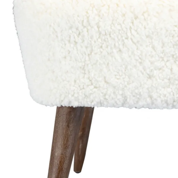 Accent Chairs-Kirkland's Home Cream Fluffy Wingback Accent Chair White
